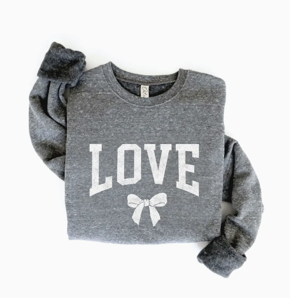 (PRE-ORDER) Love Bow Graphic Crew (Dark Grey)