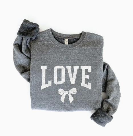 Love Bow Graphic Crew (Dark Grey)