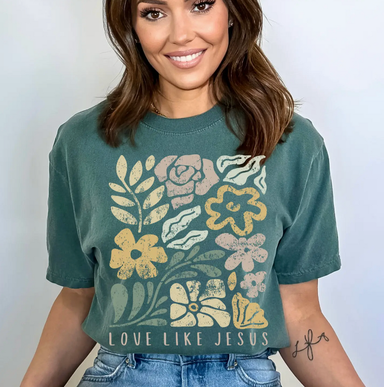 (PRE-ORDER) Love Like Jesus Graphic Tee (Blue Spruce)