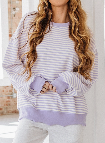 La La Stripe Pullover (Lavender)