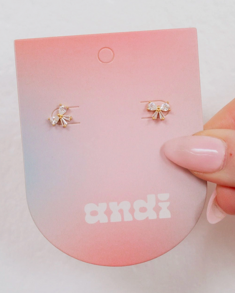 Crystal Bow Stud Earrings