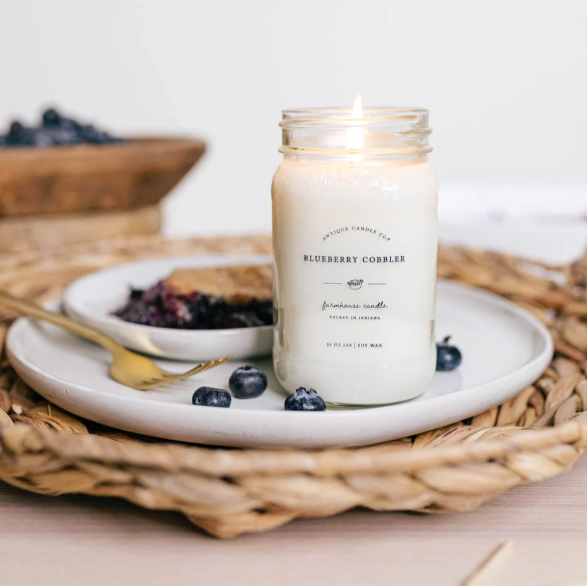 Blueberry Cobbler 16oz Mason Jar Candle