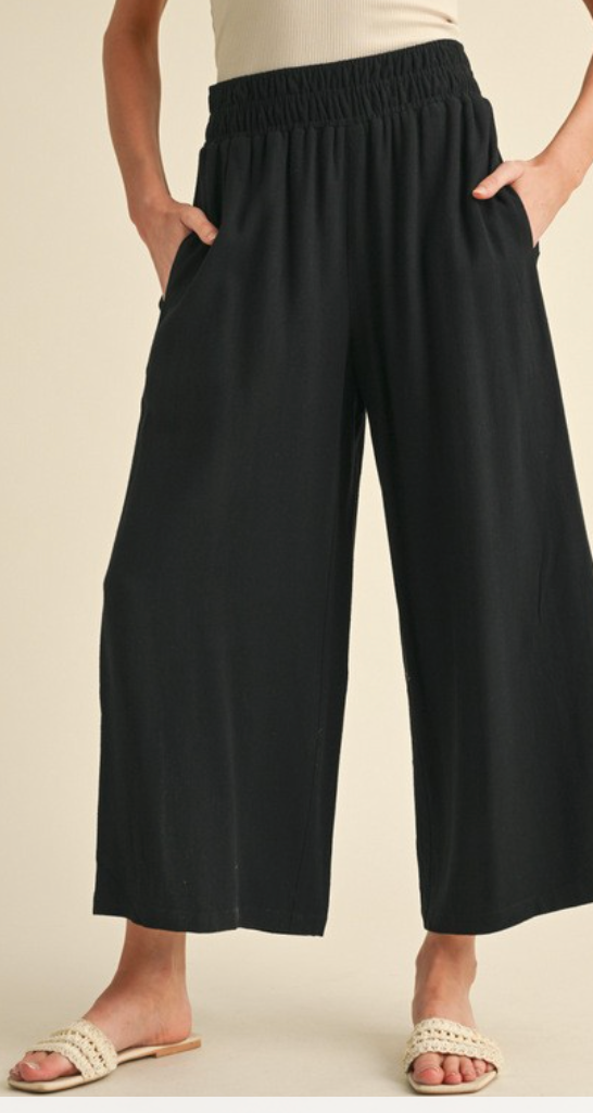 Back To Basics Linen Pants (Black)