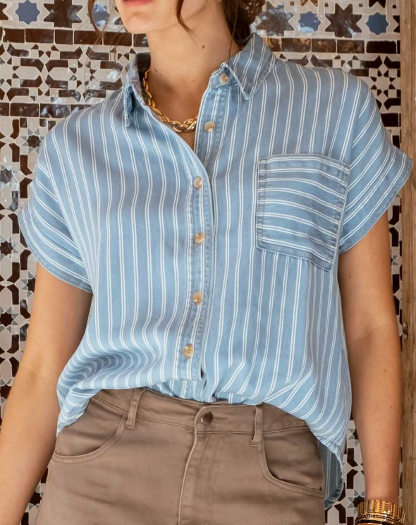 Greatest Love Stripe Chambray