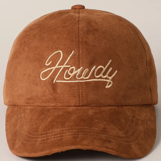 Suede Howdy Hat - Cognac