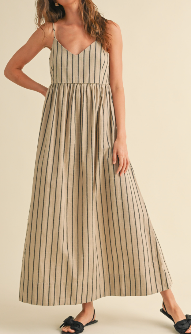 What Feels Right Linen Stripe Dress