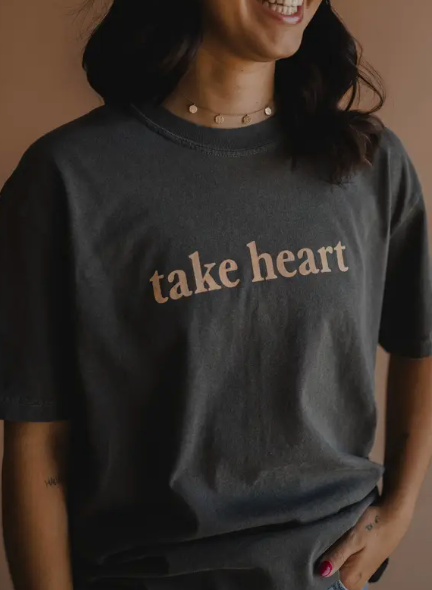 Take Heart Graphic Tee - Charcoal