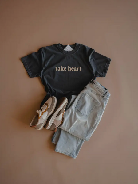 Take Heart Graphic Tee - Charcoal