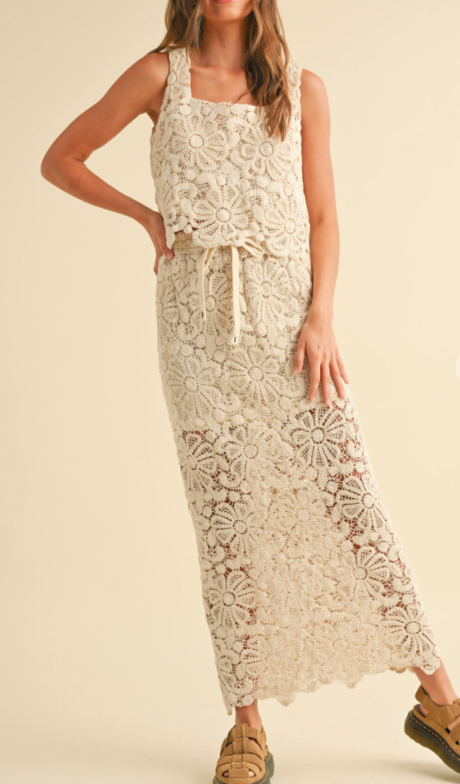 Flower Child Two Piece Crochet Dress