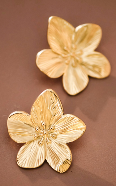 18K Stainless Steel Flower Earrings
