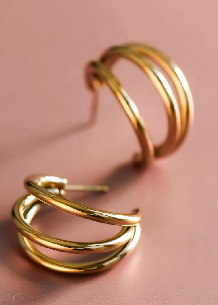 18K Stainless Steel Hoop Earrings