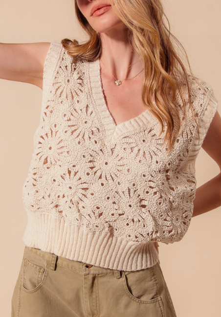 We Should Be Together Crochet Sweater Vest