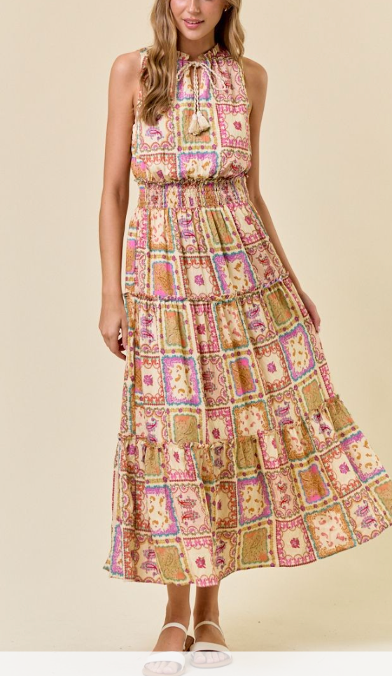 Radiate Positivity Paisley Patchwork Dress