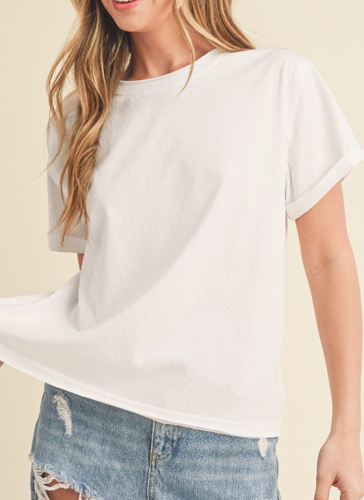 Easy Does It Basic Tee (White)