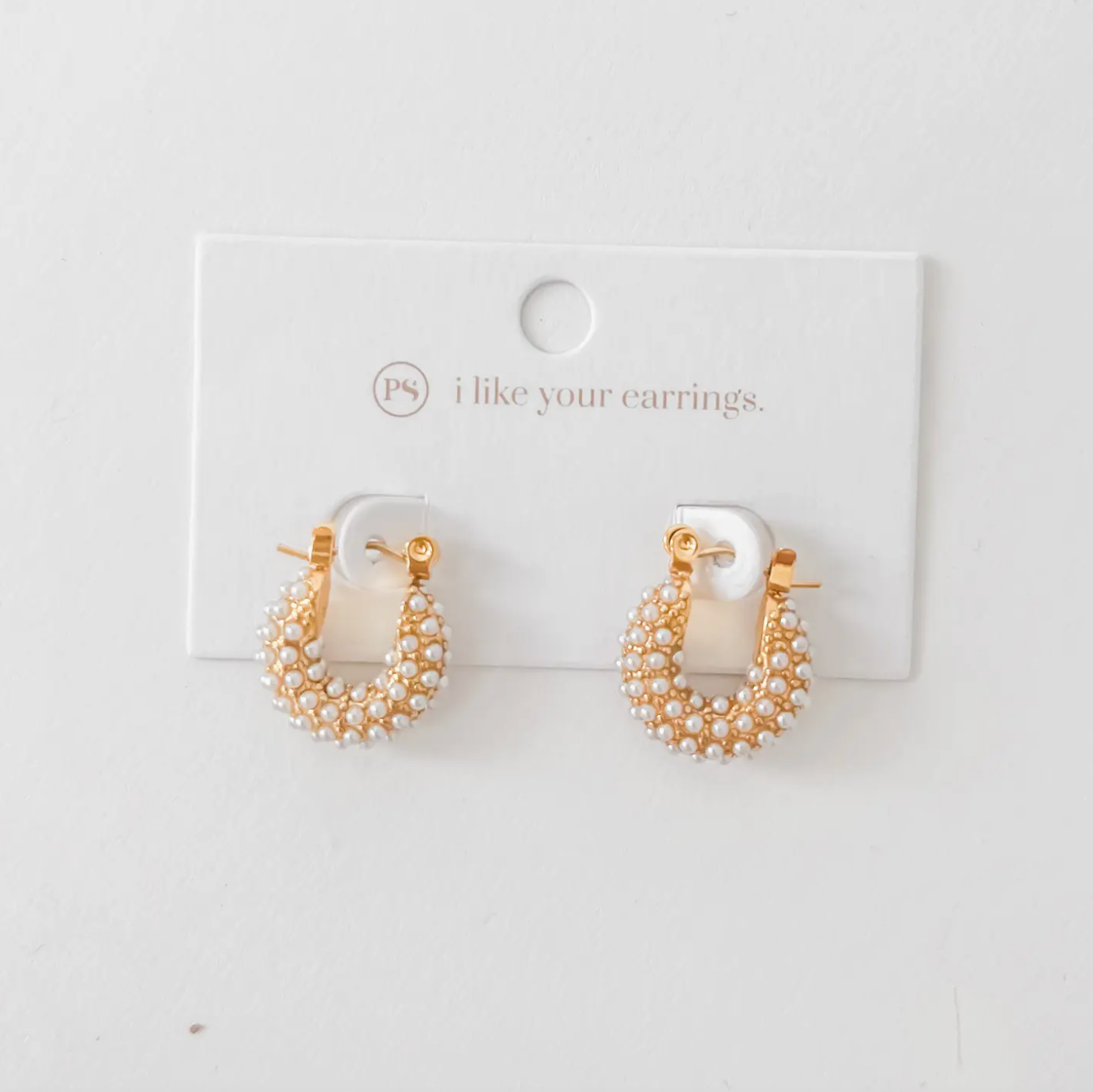 Huggie Pearl Earrings