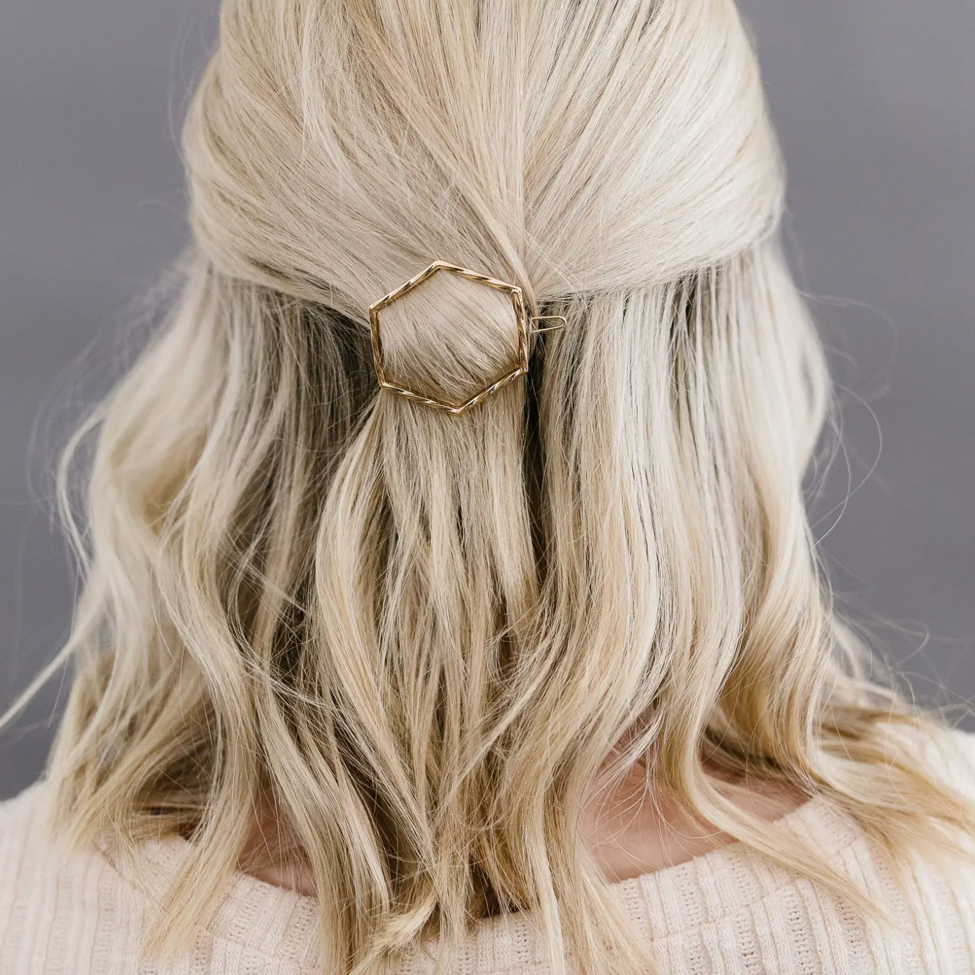 Gold Hexagon Hair Clip