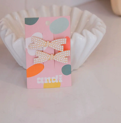 Pearl Bow Hair Clips