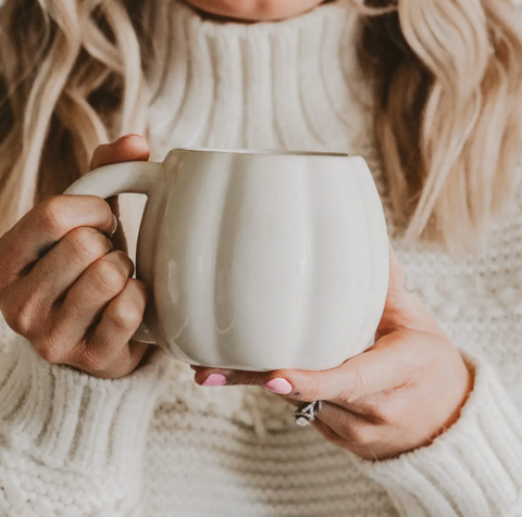 Pumpkin Coffee Mug - Cream