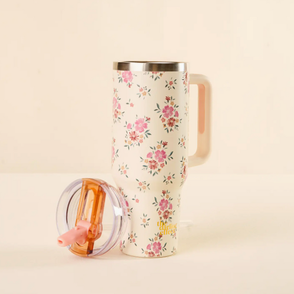 40oz Flip Straw Tumbler - Daydream Cream Floral