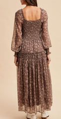 Magic Moment Floral Dress (Mocha)