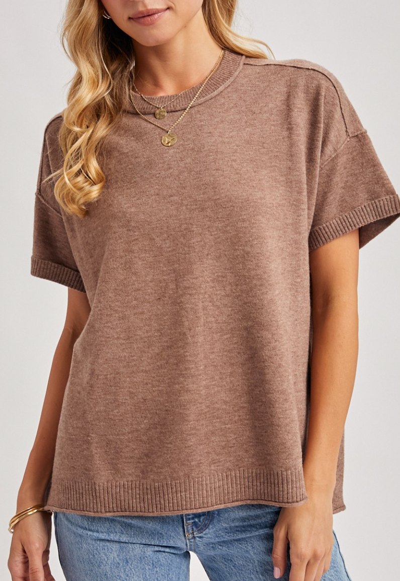Style Icon Sweater Tee (Mocha)