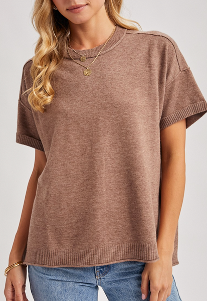 Style Icon Sweater Tee (Mocha)