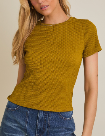 She's A Ten Chartreuse Textured Tee
