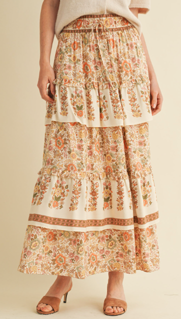 Wildflower Ruffle Floral Skirt