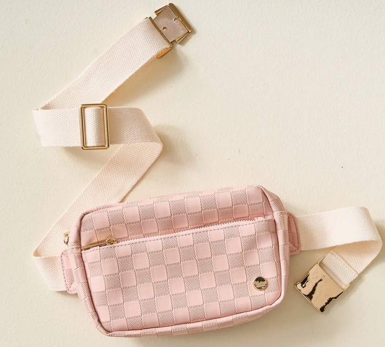 Urban Check Belt Bag - Blush