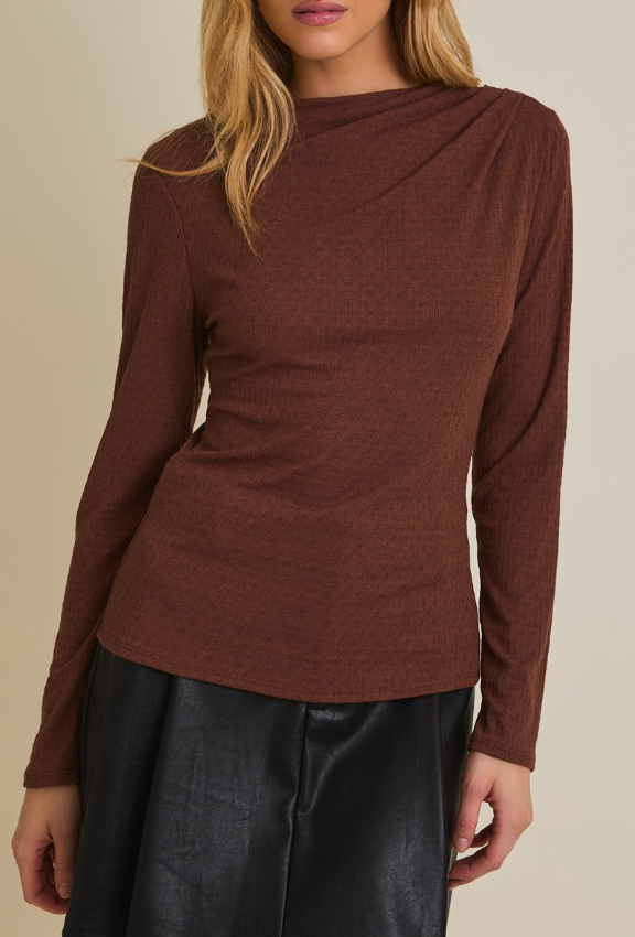 Cocoa Cutie Mock Neck Top