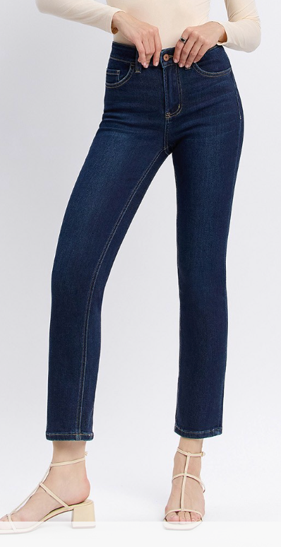 VERVET By Flying Monkey Distressed High Rise Slim Straight (Kennedy)