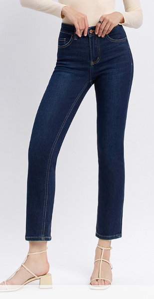 VERVET By Flying Monkey Distressed High Rise Slim Straight (Kennedy)
