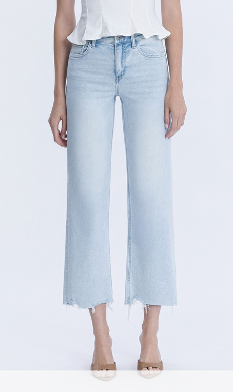 VERVET By Flying Monkey Distressed High Rise Slim Wide (Shayla)
