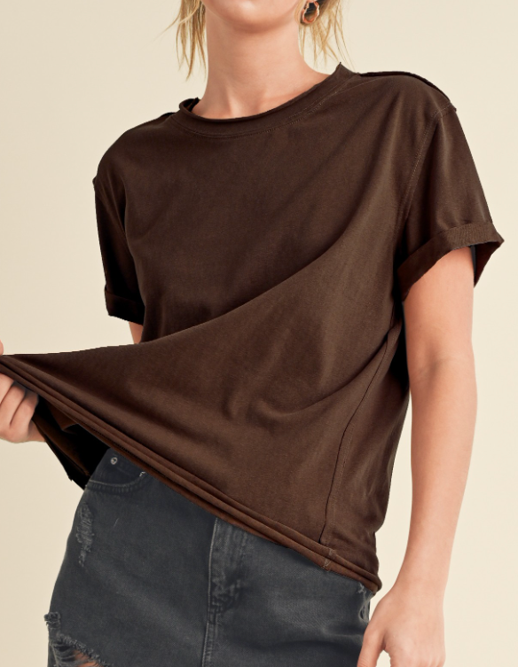 Easy Does It Basic Tee (Dark Brown)