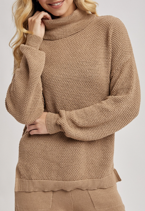 Seasonal Favorite Cowl Neck Sweater (Latte)