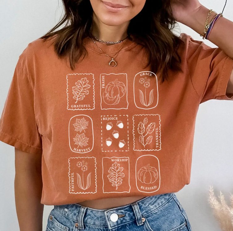 (PRE-ORDER) Thanksgiving Stamps Graphic Tee (Yam)