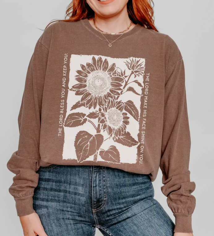 (PRE-ORDER) The Lord Bless You Long Sleeve Graphic Tee (Espresso)