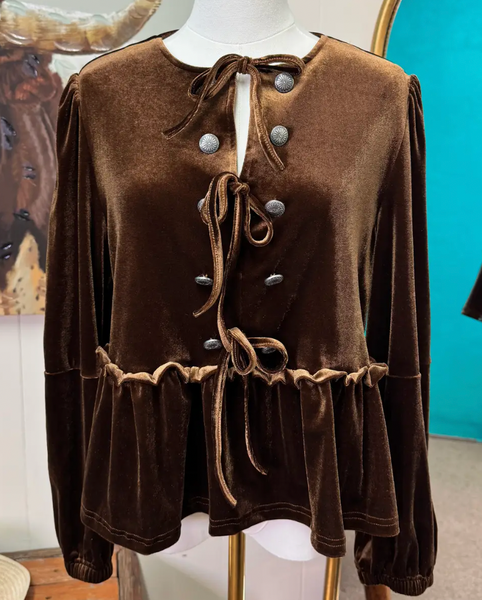 Velvet Concho Peplum (Chocolate)