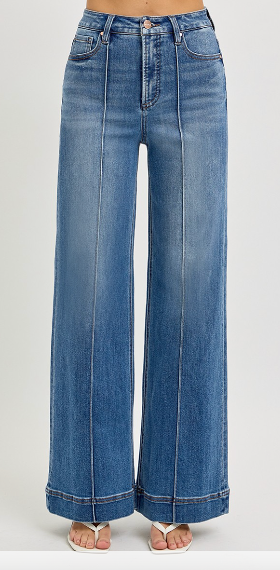 RISEN High Rise Pintuck Denim (Dottie)