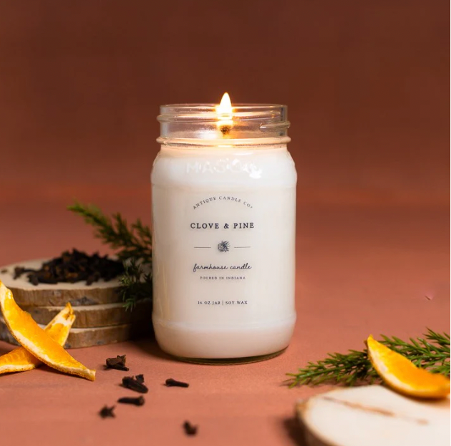 Clove & Pine 16oz Mason Jar Candle