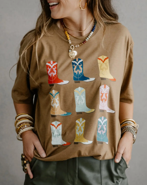 Western Boots Graphic Tee (Dijon)