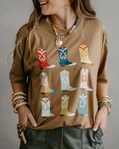 Western Boots Graphic Tee (Dijon)