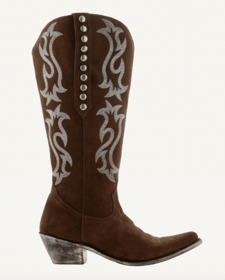 Liberty Black Fancy Don't Let Me Down Boots (Chocolate)