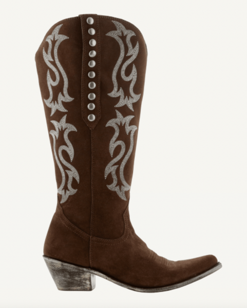 Liberty Black Fancy Don't Let Me Down Boots (Chocolate)
