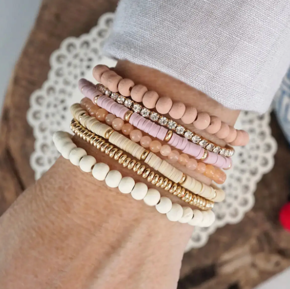 Stack Of Seven Bracelets - Caitlin