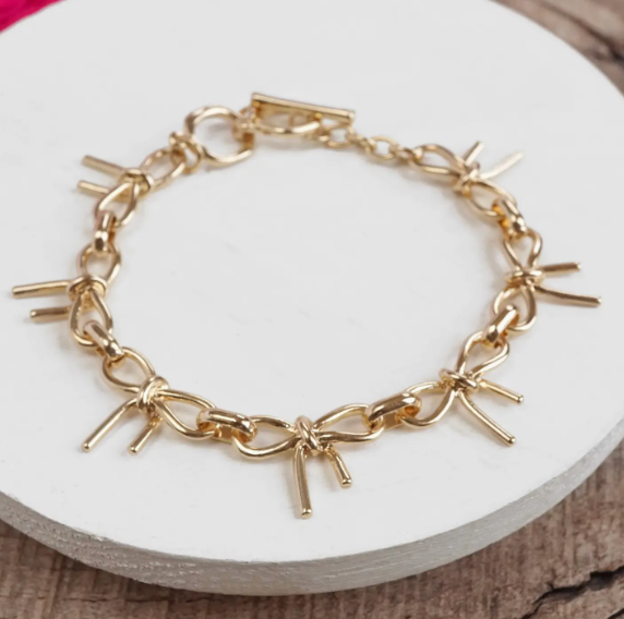 Bow Link Bracelet - Gold