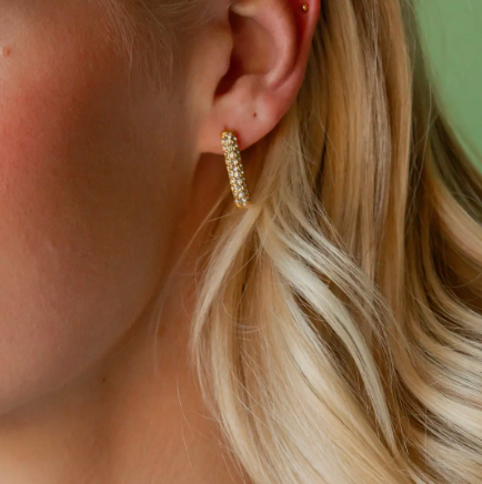 Crystal Link Hoop Earrings