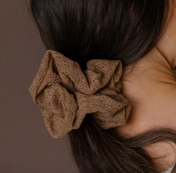 Mocha Textured Scrunchie