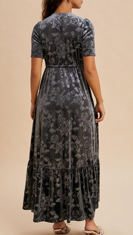 Enchanted Beauty Velvet Embossed Dress