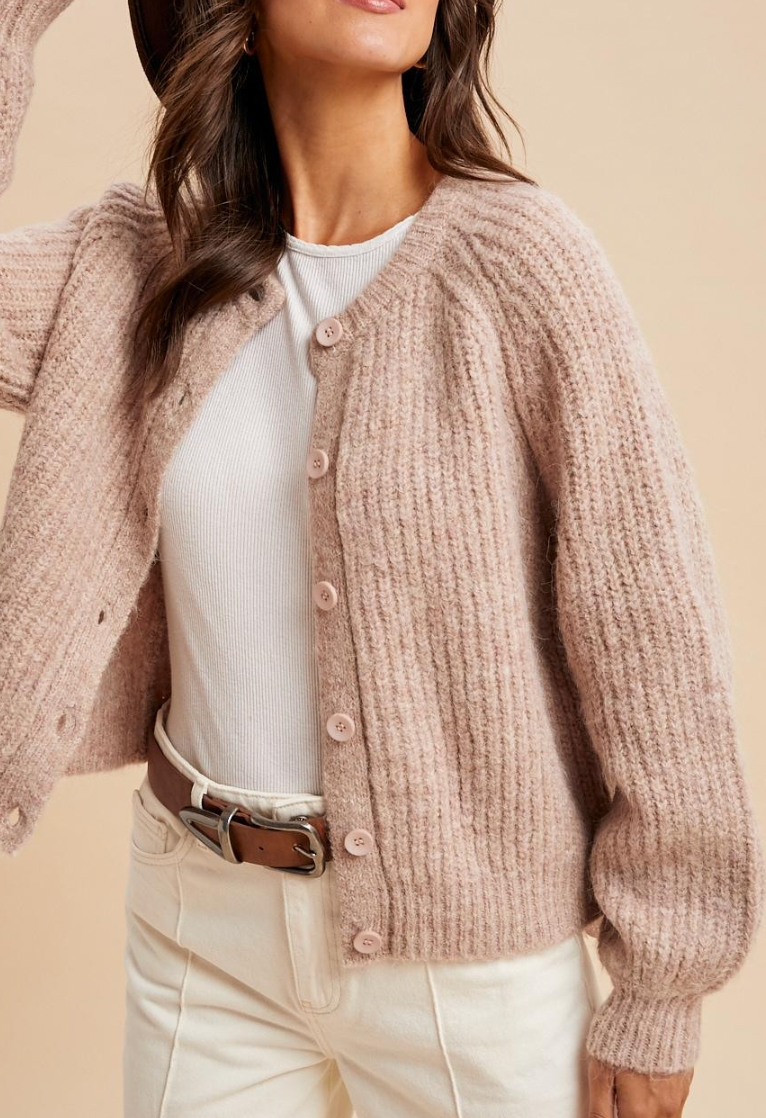 Spending Time With You Knit Cardigan (Dusty Pink)